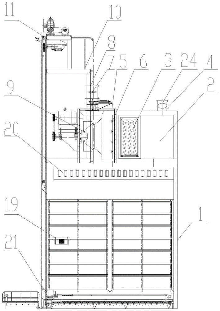 A high-efficiency high-temperature curing drying chamber