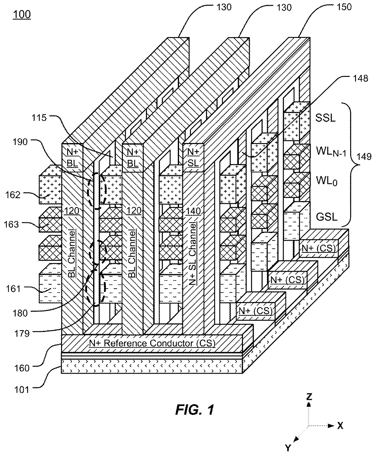 Method for manufacturing 3D NAND memory using gate replacement, and resulting structures