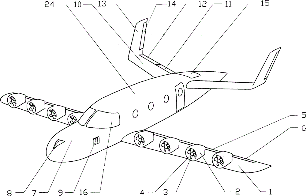 Aircraft using distributed electric ducted fan flap lift-rising system