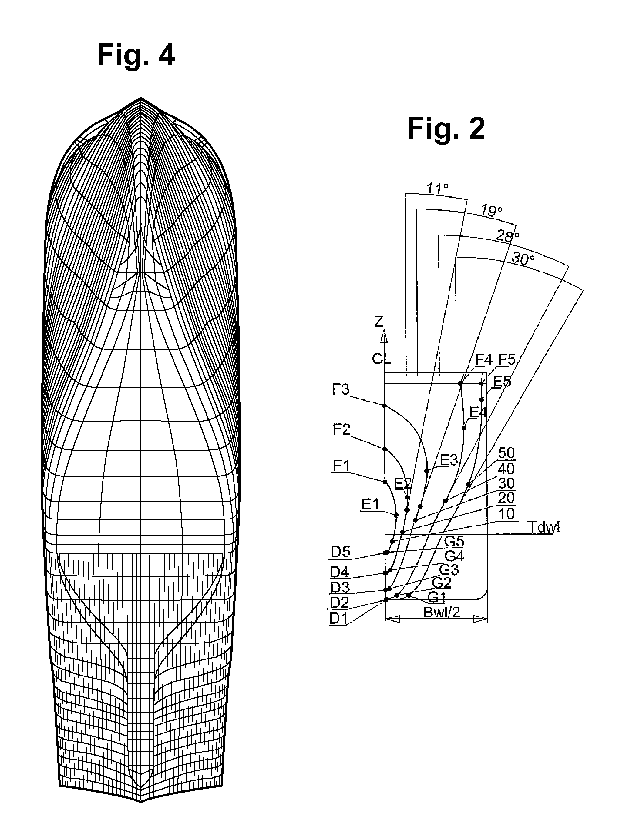 Foreship arrangement for a vessel of the displacement type