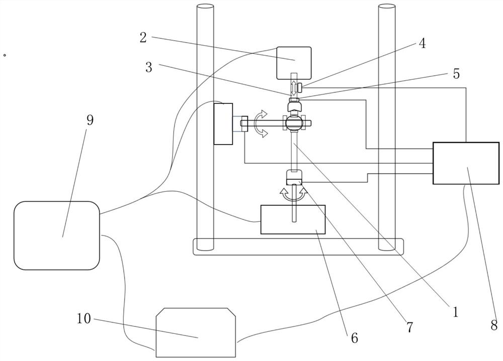 Load spectrum loaded knuckle bearing damage evaluation test device