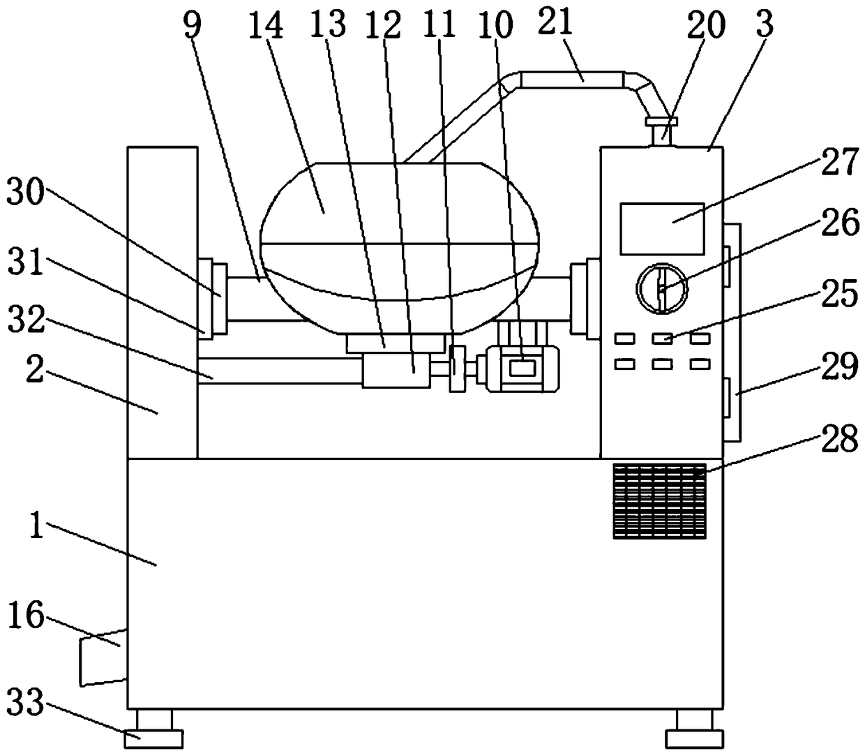 Toppled type conveniently-discharging coating machine