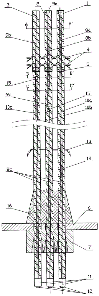 Mine grouting anchor cable supporting method