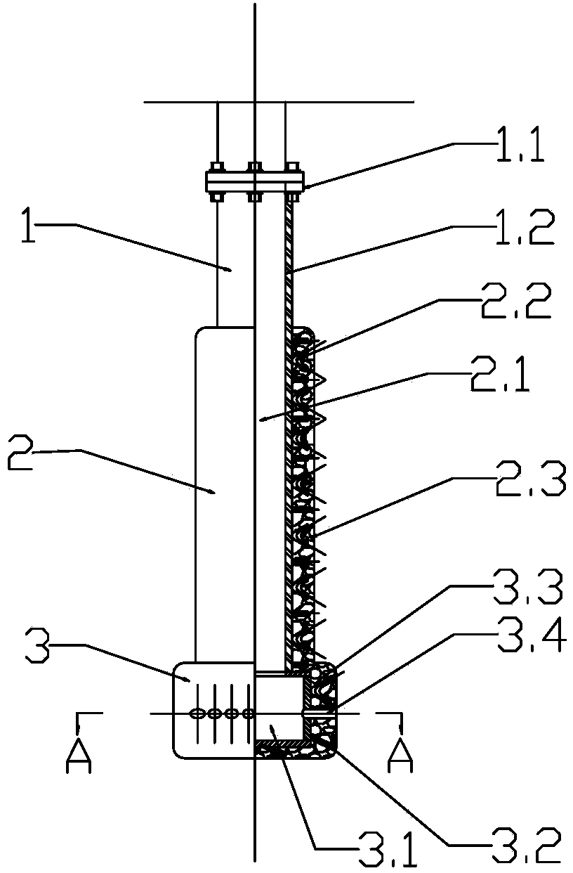 Top plug-in type spray gun for ventilating and slag gathering and preparation method thereof