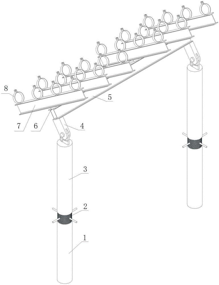 Gate pier prestress anchor cable sleeve installation device and construction method thereof