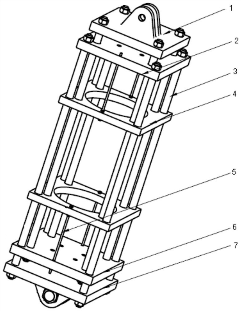 Axial pressure loading reversing device with initial curvature eccentric test piece