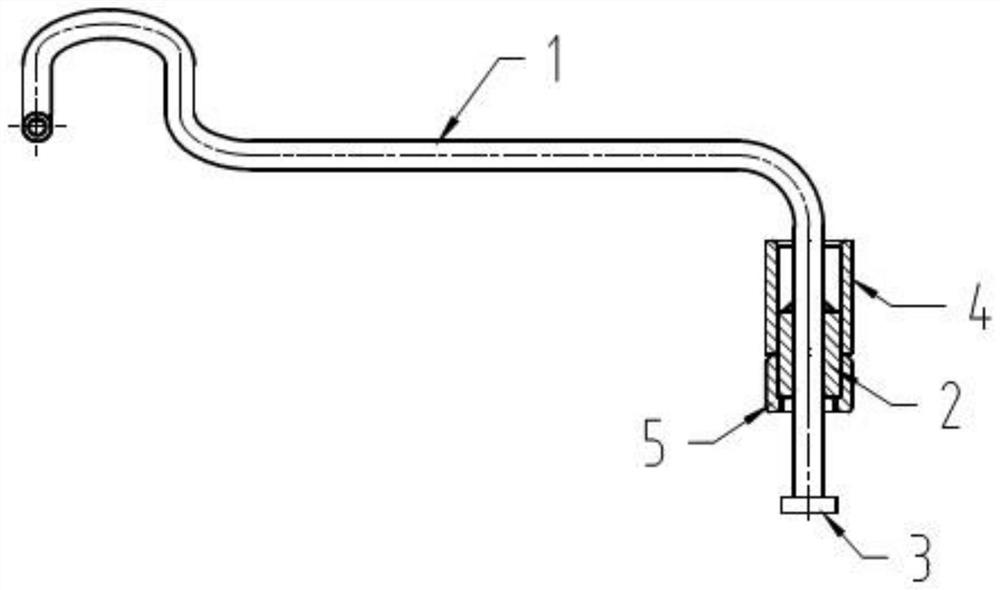 Interlayer pressurizing pipeline sleeve structure of liquefied natural gas cylinder and assembling method thereof