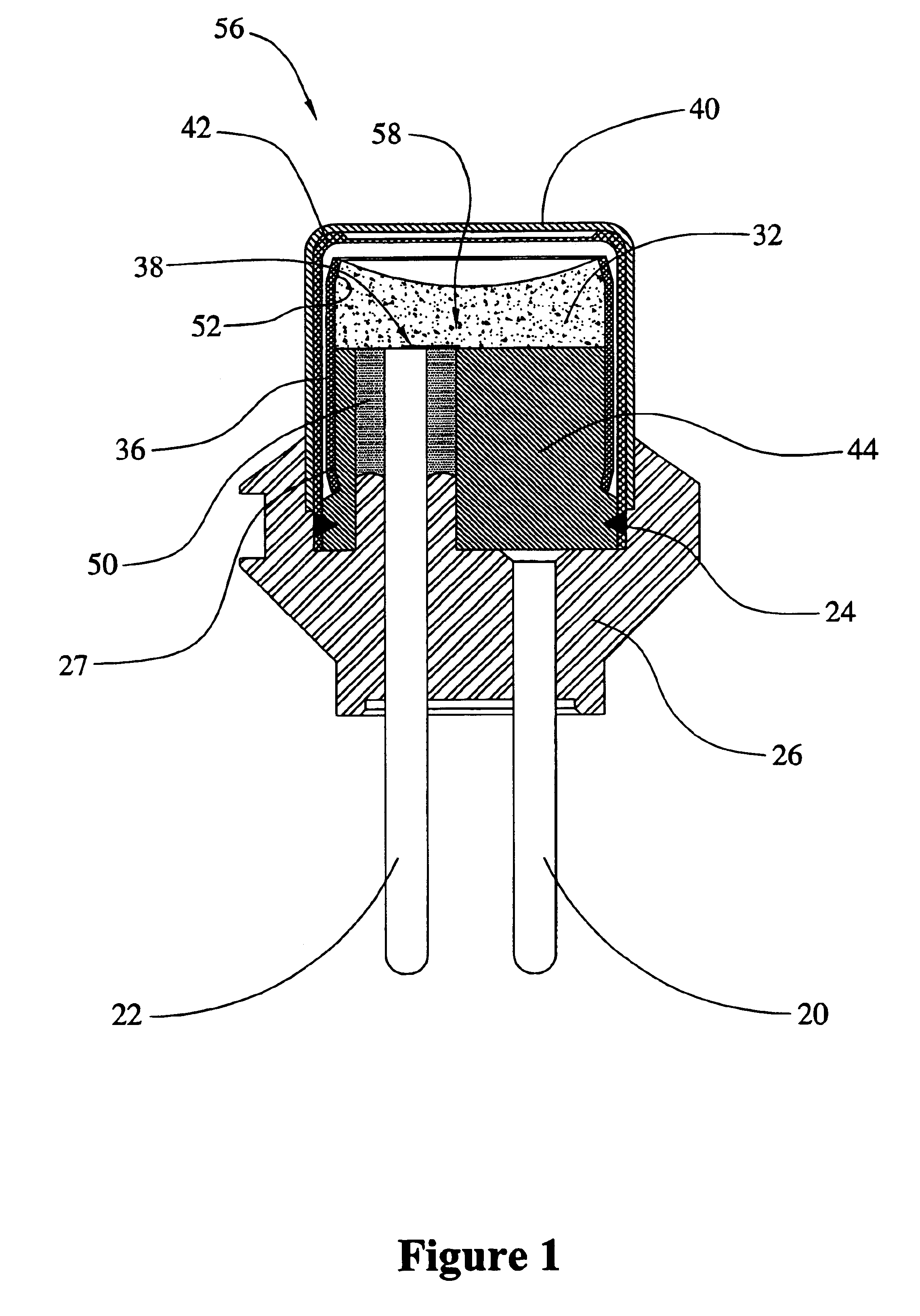 Initiator with an internal sleeve retaining a pyrotechnic charge and methods of making same