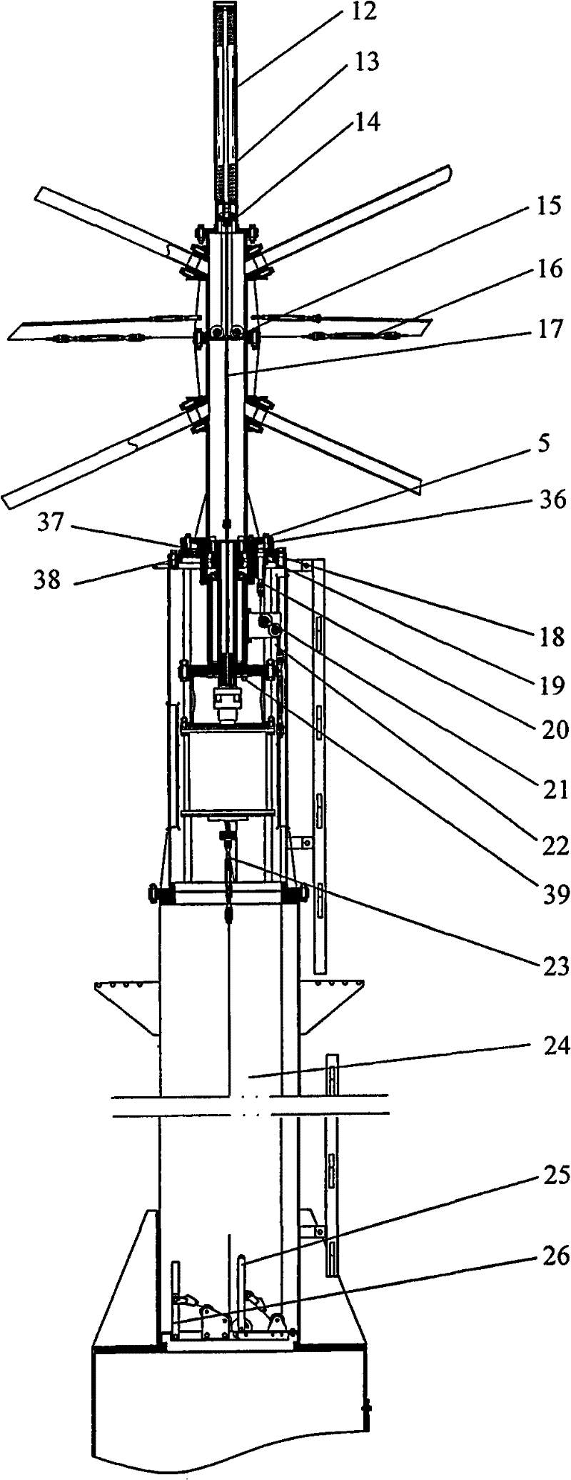 Vertical shaft type wind power generator