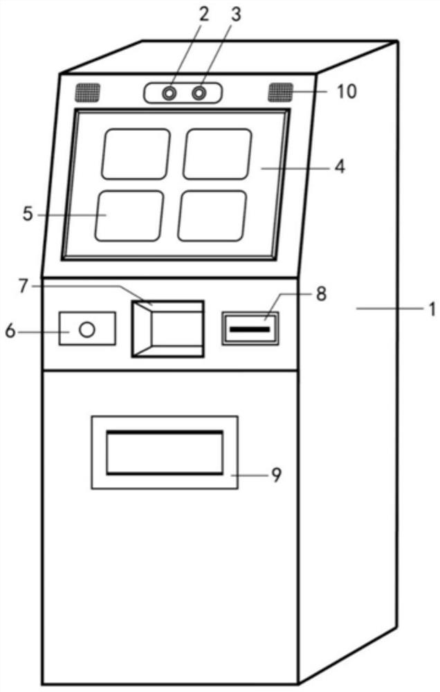 Individual cash service self-service machine with high-safety biological recognition function