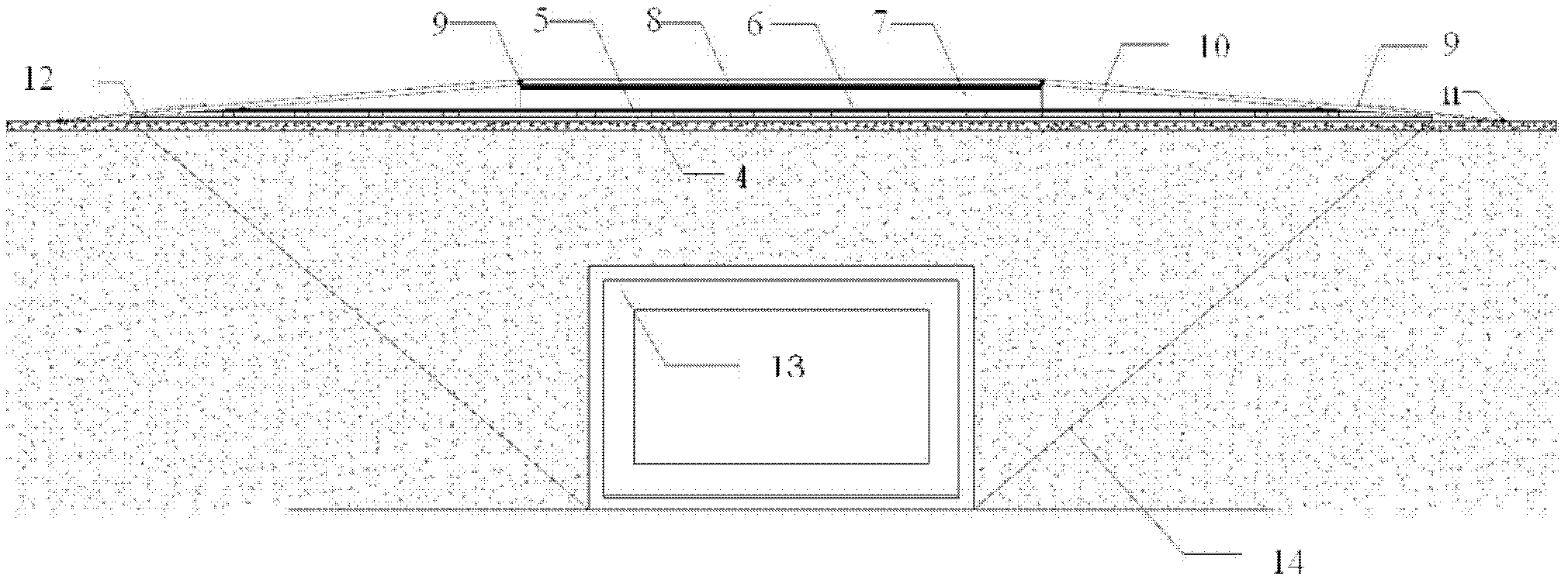 Temporary pavement blanket structure for super-shallow buried subsurface-excavated underground engineering, and construction method thereof