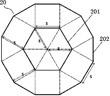 Unit figure of LED photonic crystal structure and use method thereof