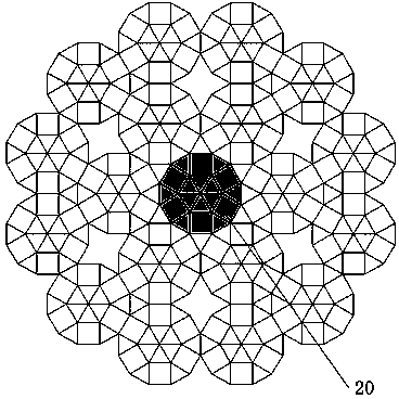 Unit figure of LED photonic crystal structure and use method thereof