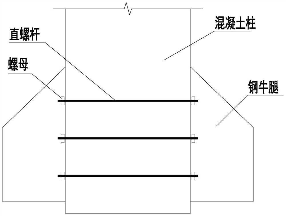 Building column cutting steel corbel connecting structure and construction method