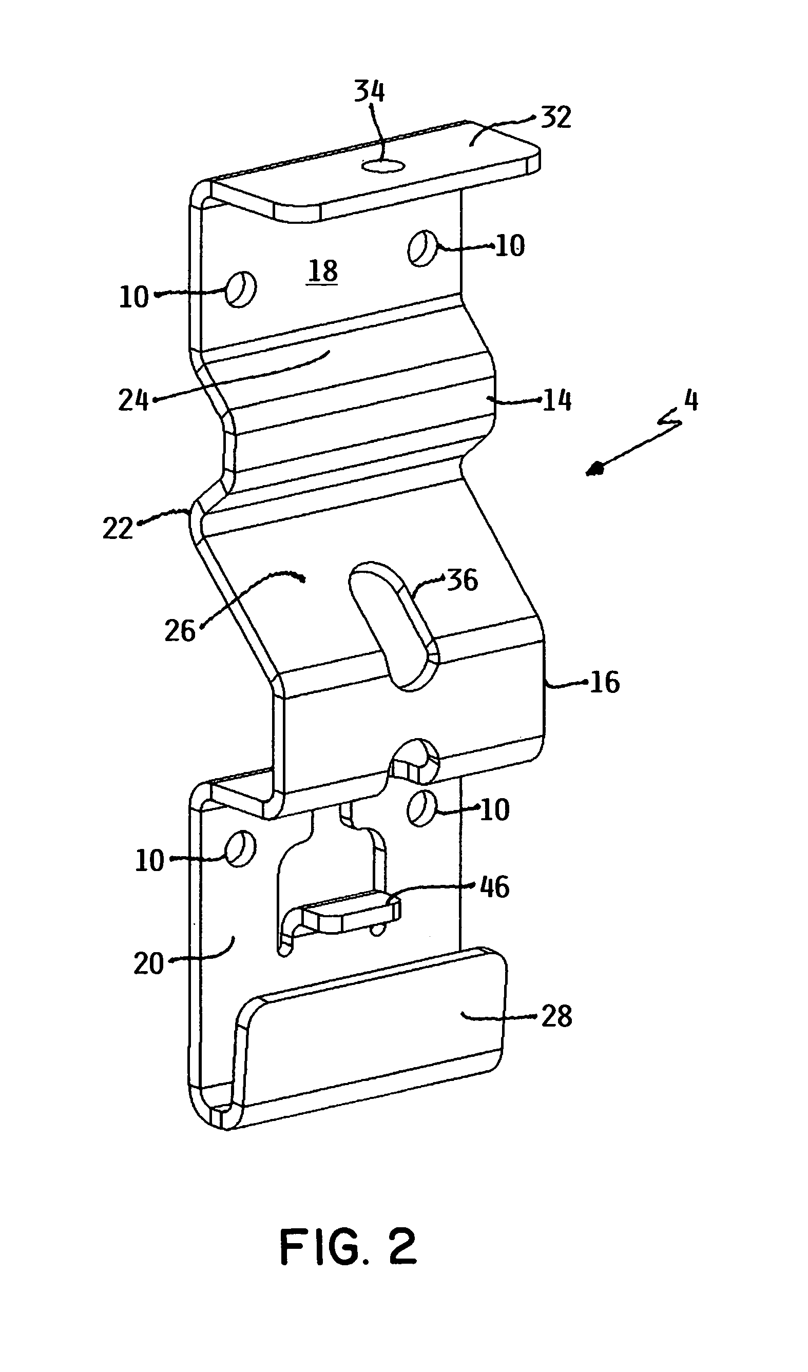 Support bracket for differently sized buckets