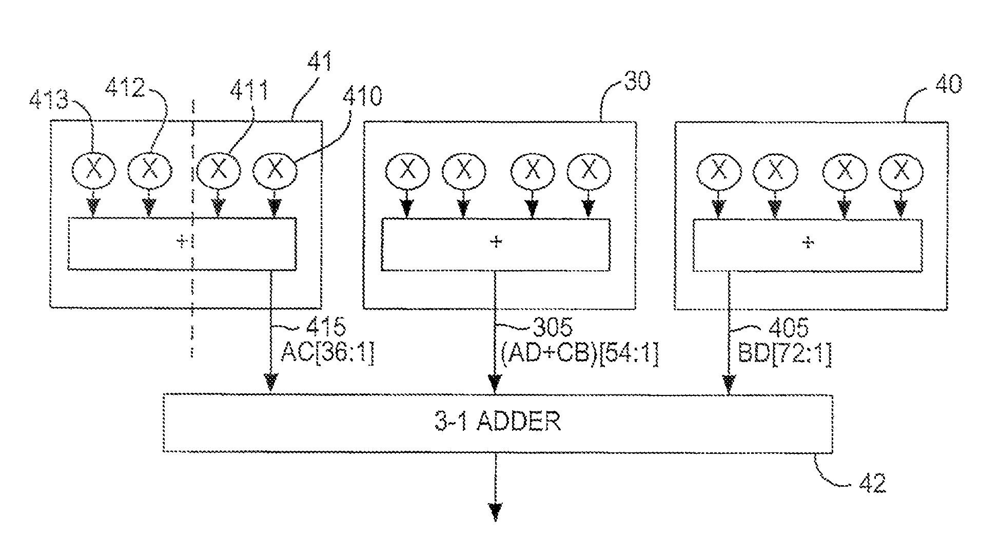 Large multiplier for programmable logic device