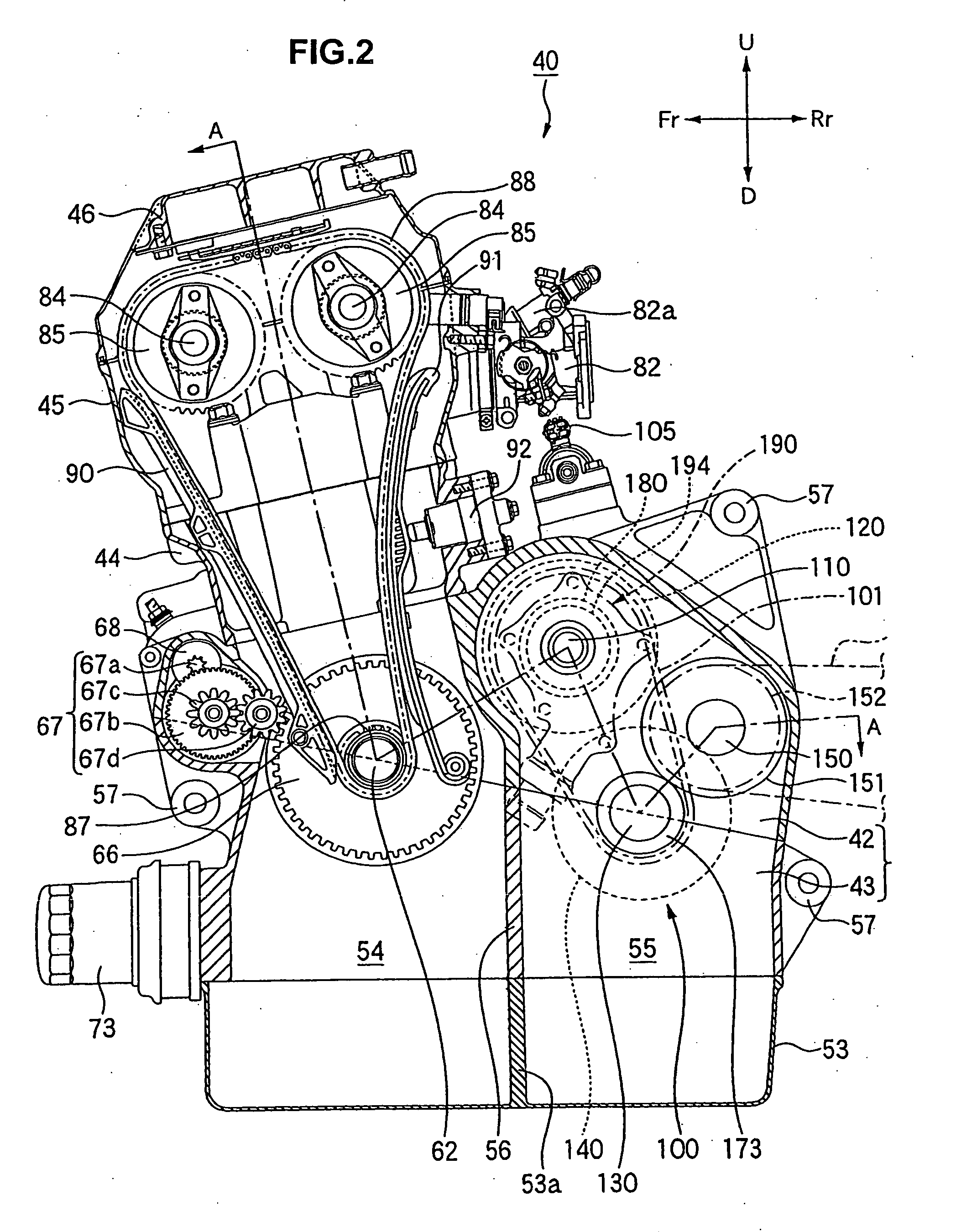 Power unit having engine and continuously variable transmission, configuration thereof, and vehicle incorporating same