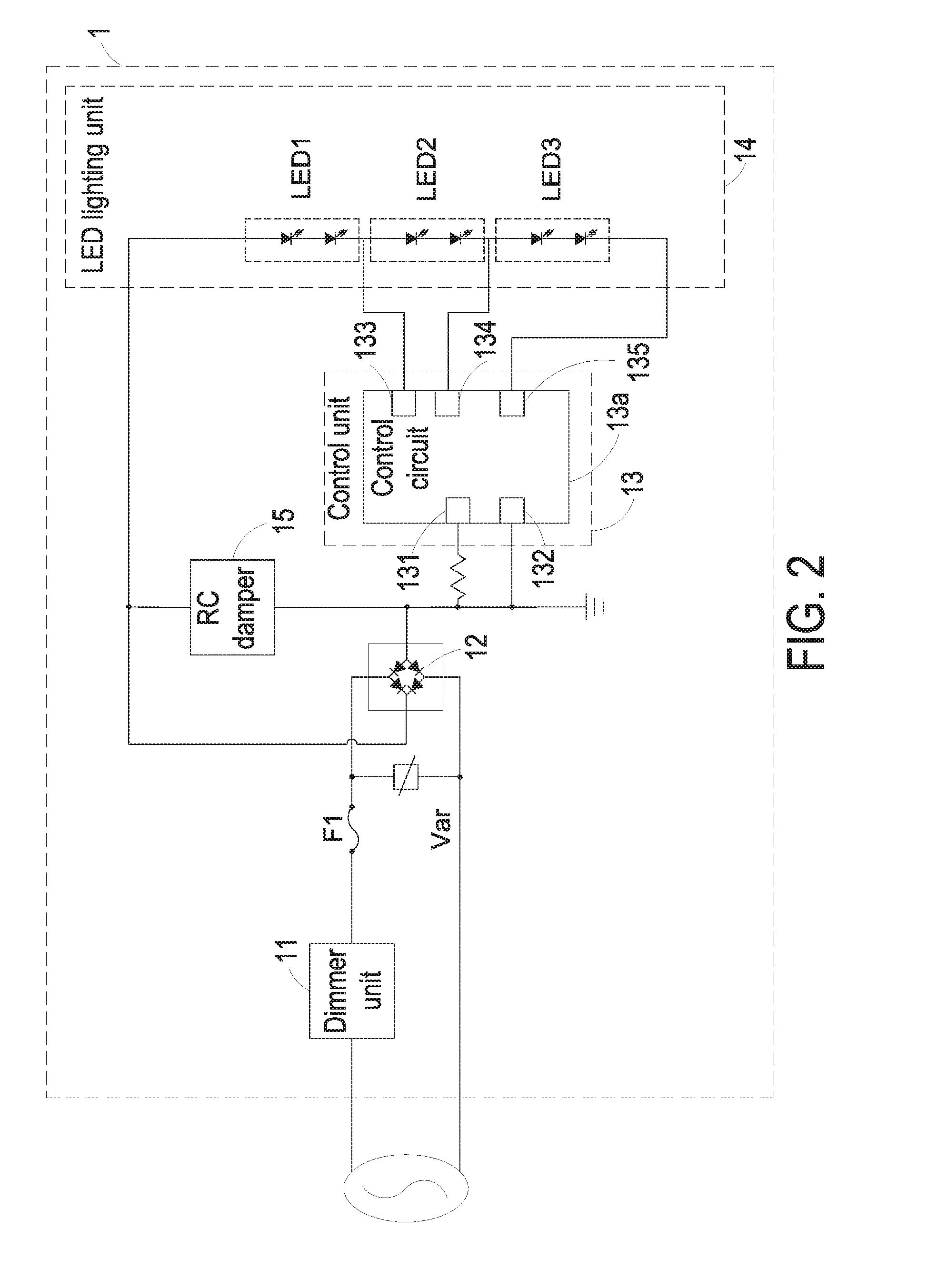 LED lighting module having tunable correlated color temperature and control method thereof
