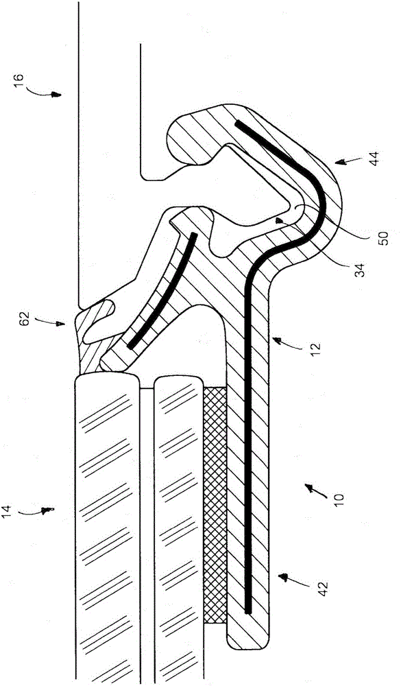 Profile element for connecting a vehicle disc to a cover part and profile element assembly