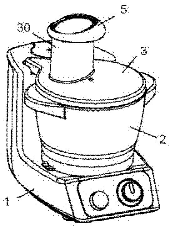 Culinary preparation apparatus comprising a working container closed by a movable cover including a chute