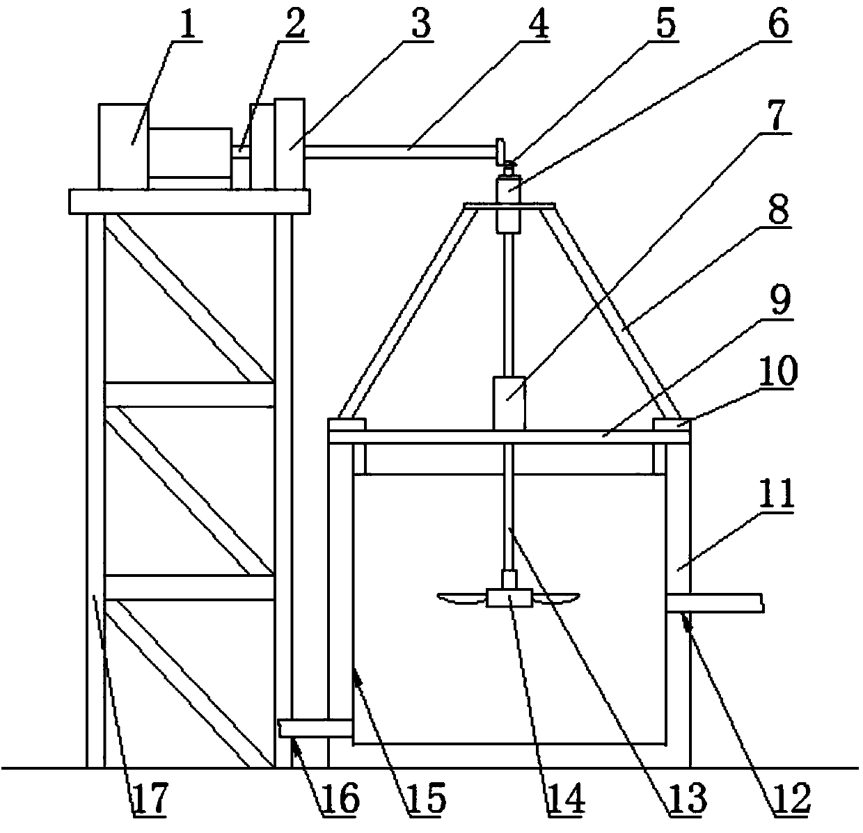 Mold surface TD treatment raw material pre-mixing stirring apparatus