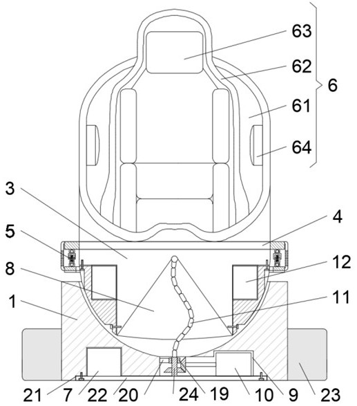 Magnetic suspension VR cabin