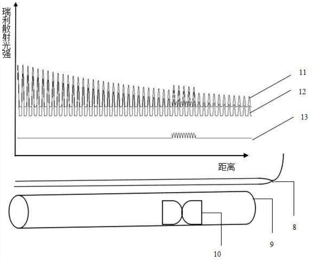 Distributed optical fiber sensor based tracking and positioning method of detector in oil conveying pipe