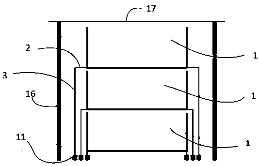 Single-box multi-layer steel bar classification storage method