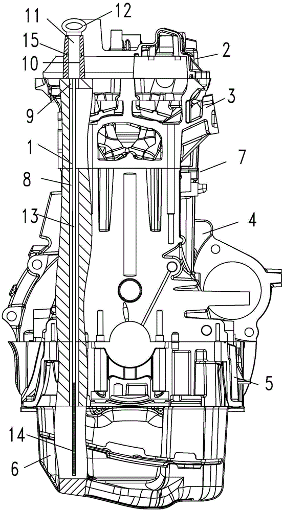 Engine oil level gauge installation structure of engine