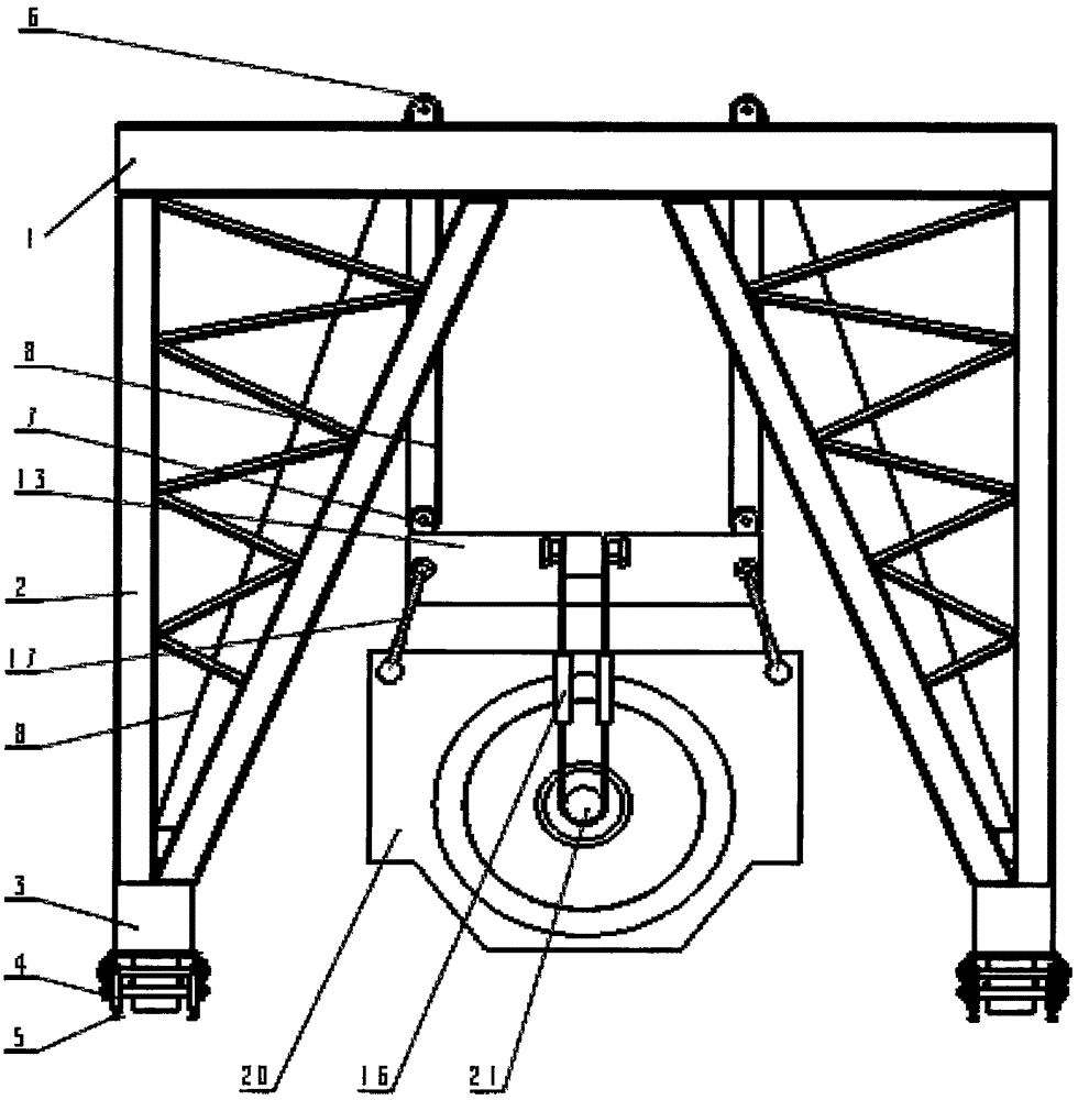 Portal crane for assembling motor with weight being above 100T