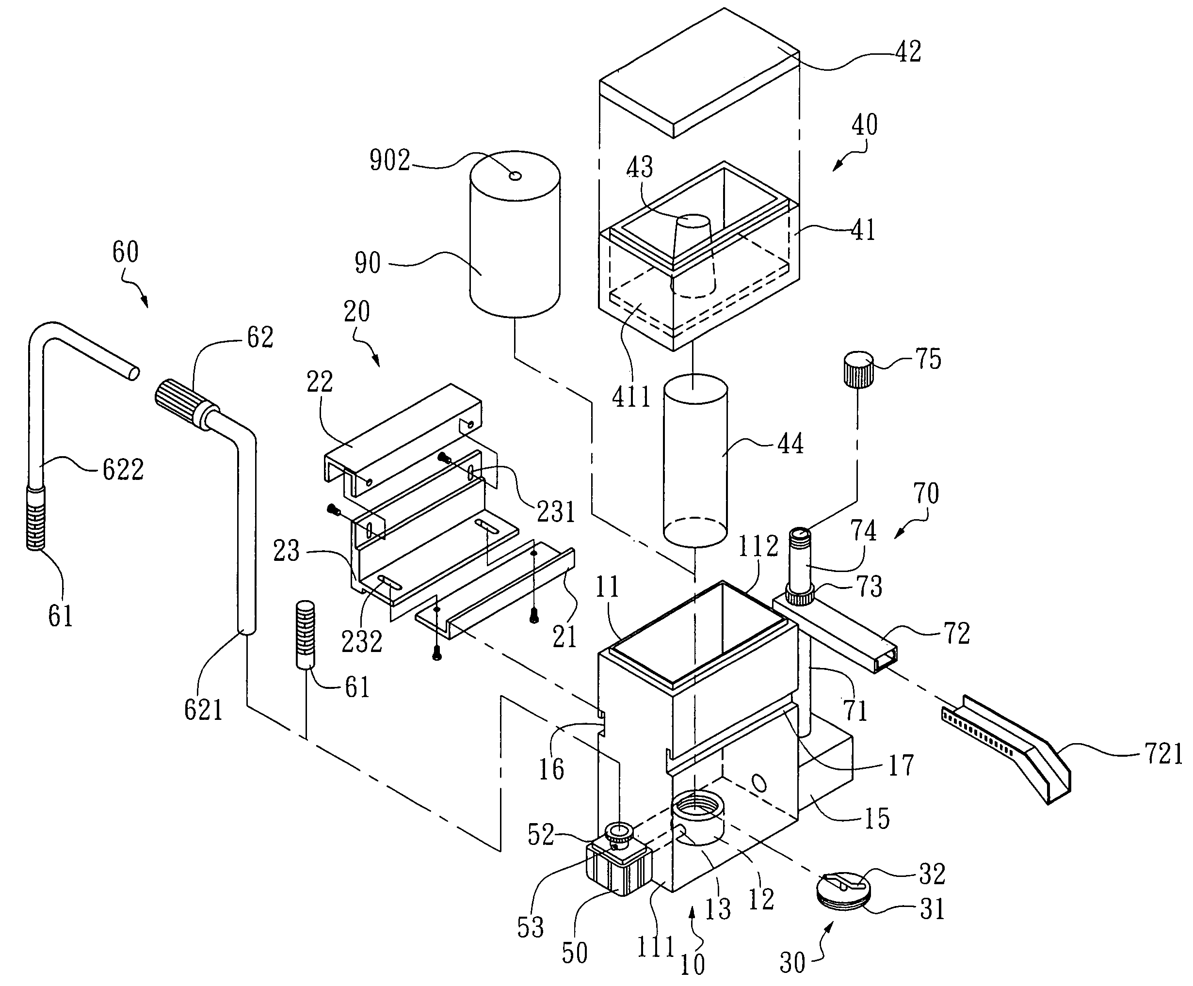 Multifunctional filtering device for an aquarium