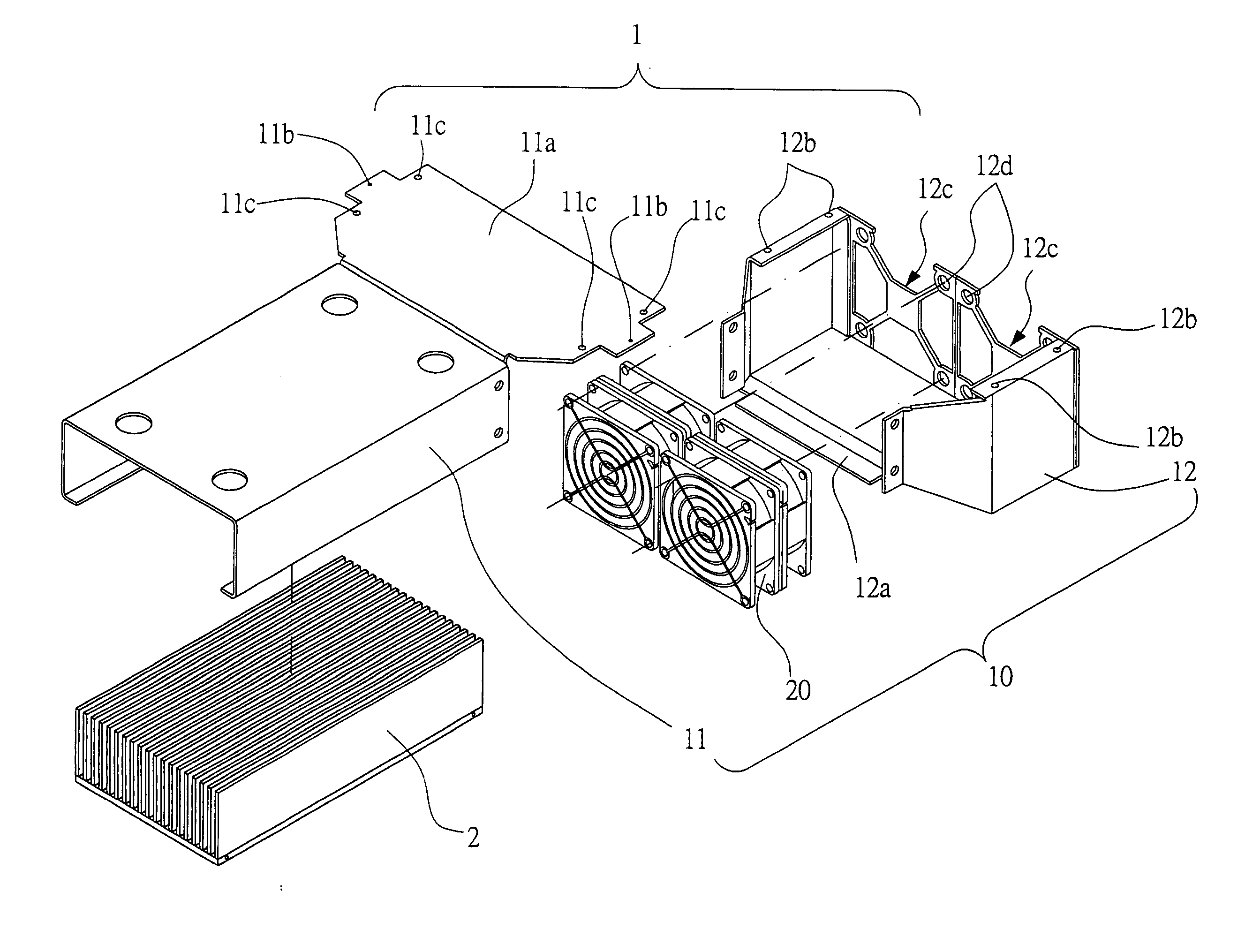 Fan cover heat dissipation assembly for a host computer CPU