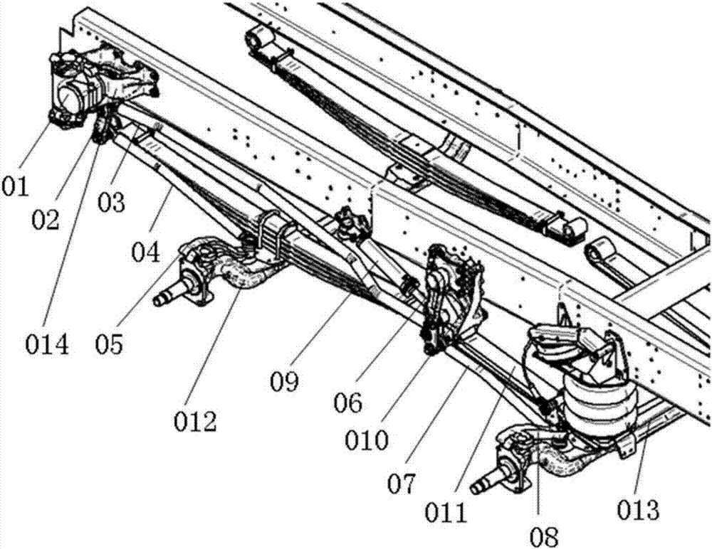 Double-front-axle automobile steering system