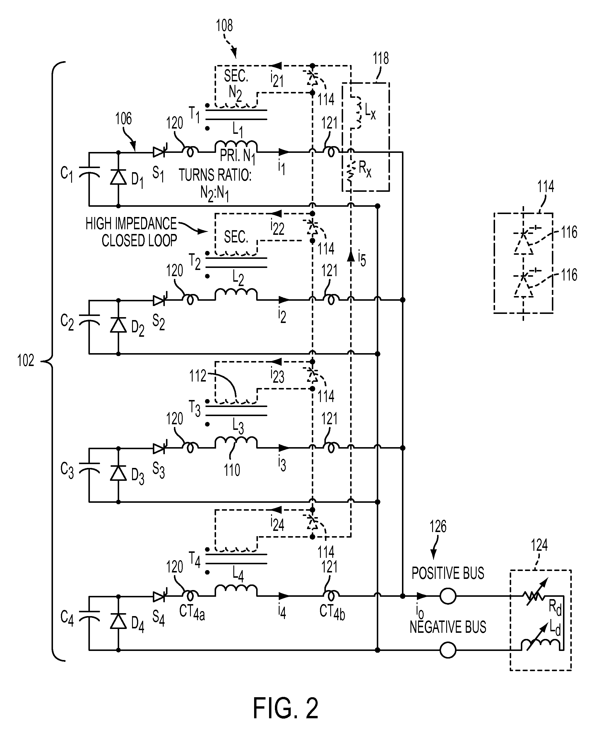 Electromagnetic DC pulse power system including integrated fault limiter