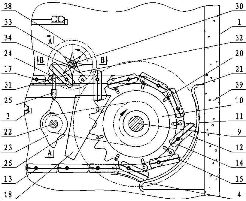 Board-overturning material-clearing type vegetable water extractor