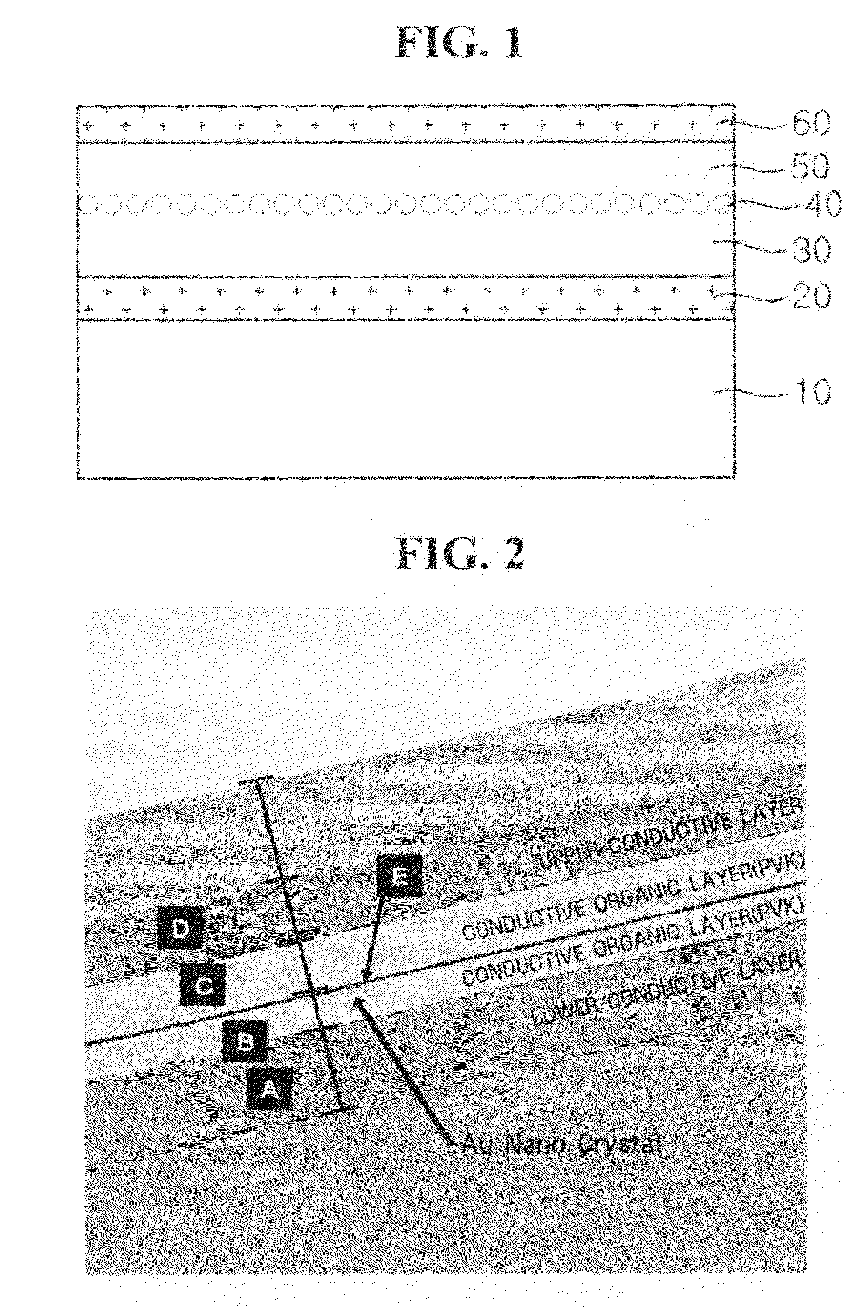 Method of manufacturing nonvolatile memory device using conductive organic polymer having nanocrystals embedded therein