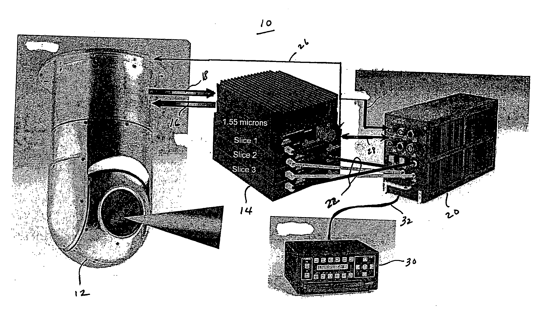System and method of identifying an object in a laser beam illuminated scene based on material types