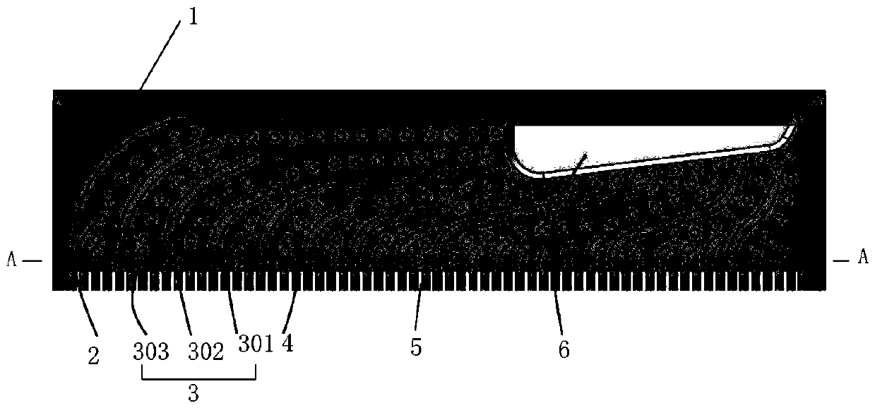 Graphite bipolar plate flow field transition region gas distribution structure