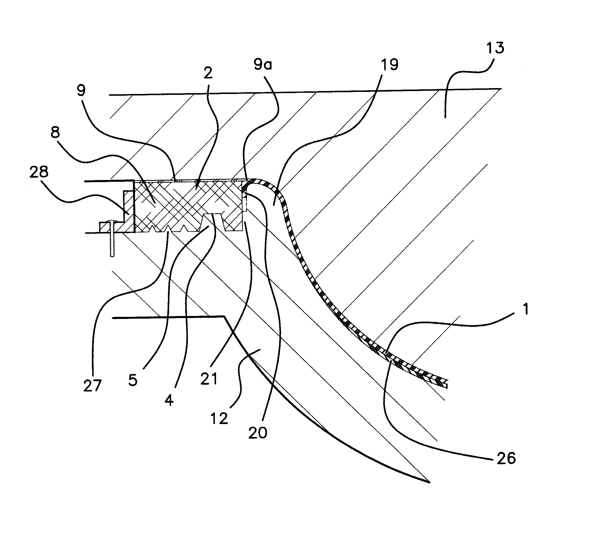 Method for producing a basin integrated in a receiving plane, receiving plane for carrying out the method and monobloc assembly obtained by the method