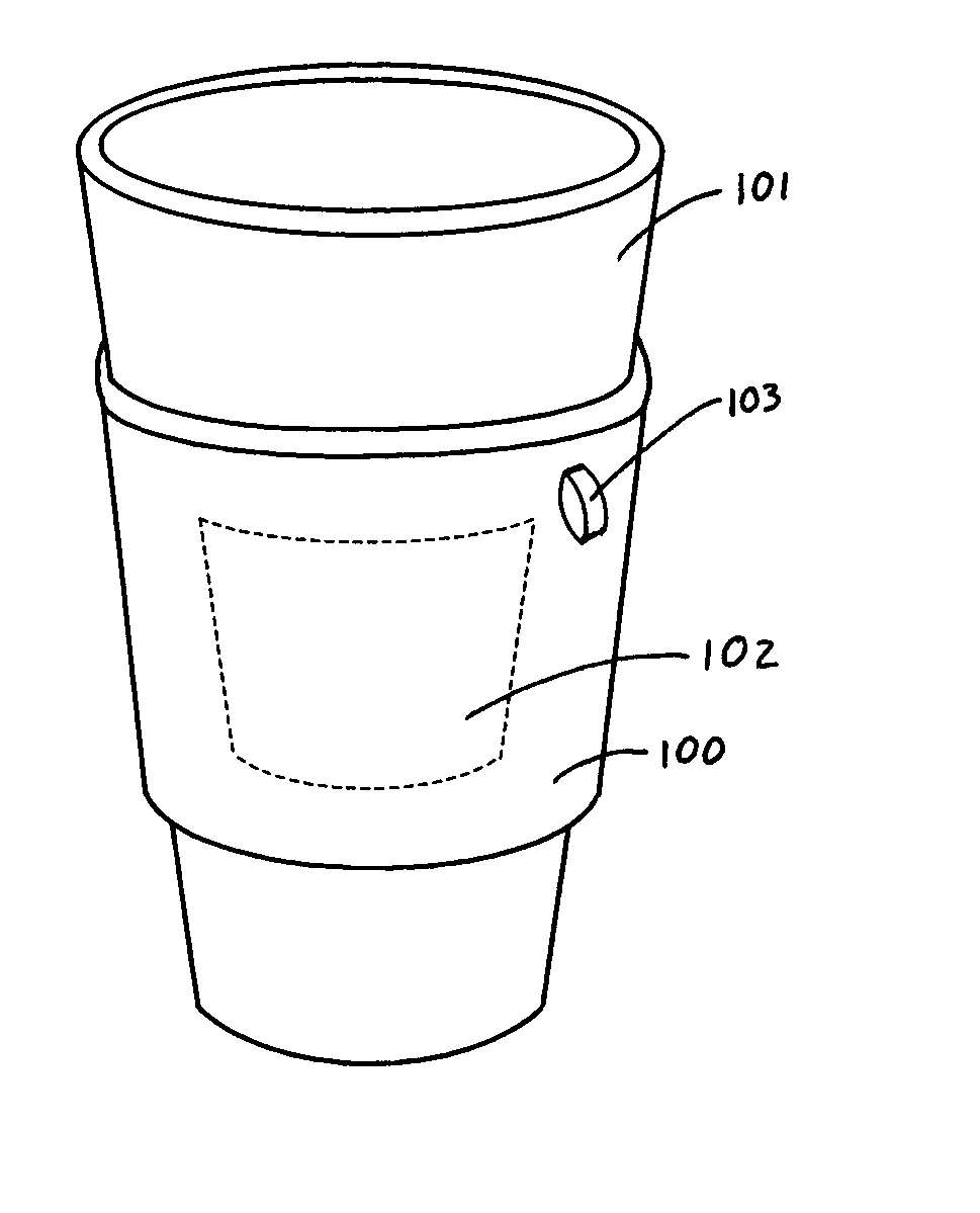 Insulating grip identifier for beverage container