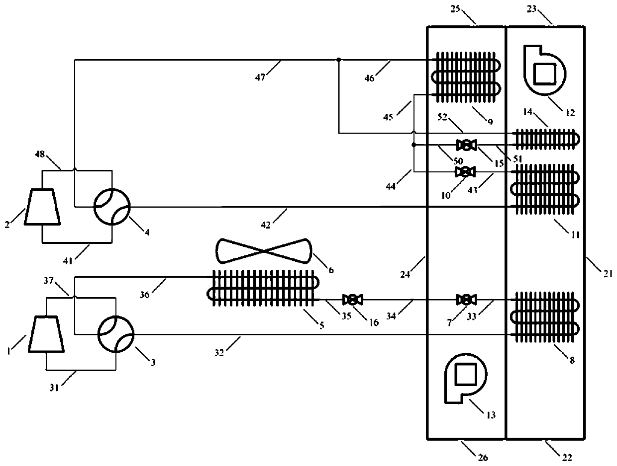 A frost-free refrigerant double-cycle fresh air air conditioning unit