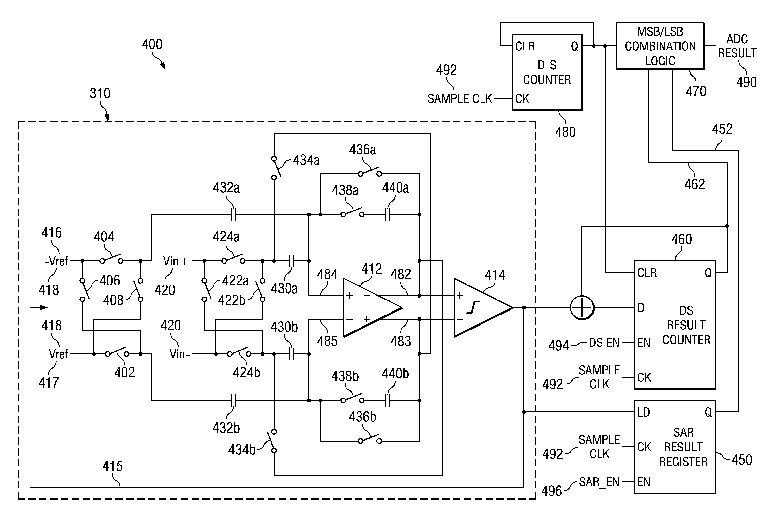 Hybrid Delta-Sigma/SAR Analog to Digital Converter and Methods for Using Such