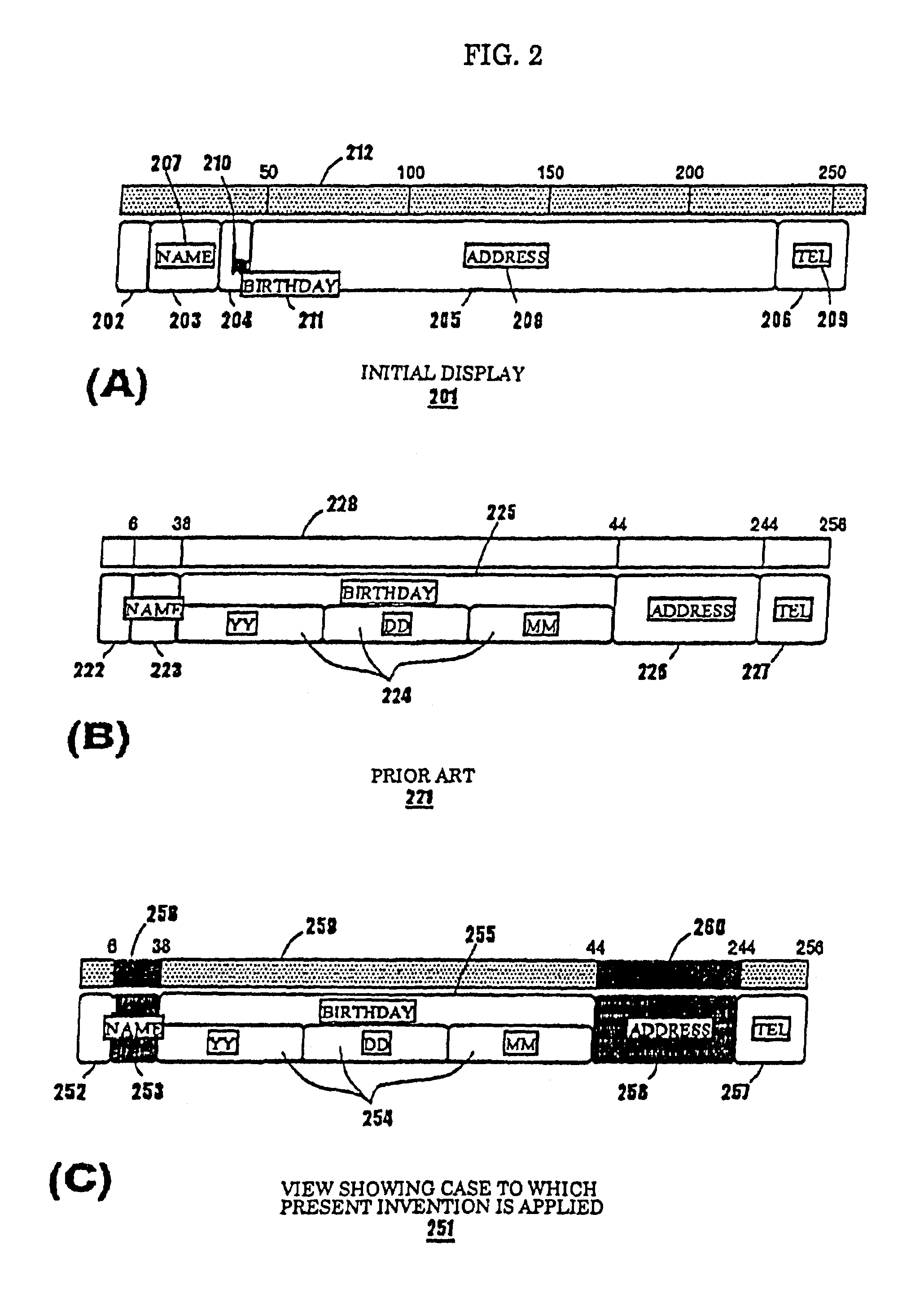 Method of displaying magnified and reduced areas and apparatus thereof