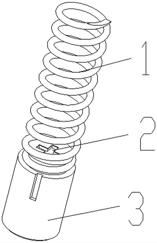 Voltage transformer and spring and insert connection structure thereof