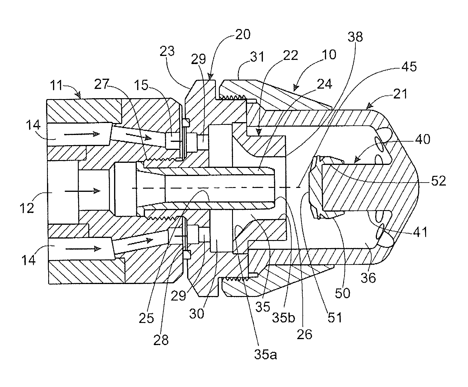 Spray nozzle assembly with impingement post-diffuser