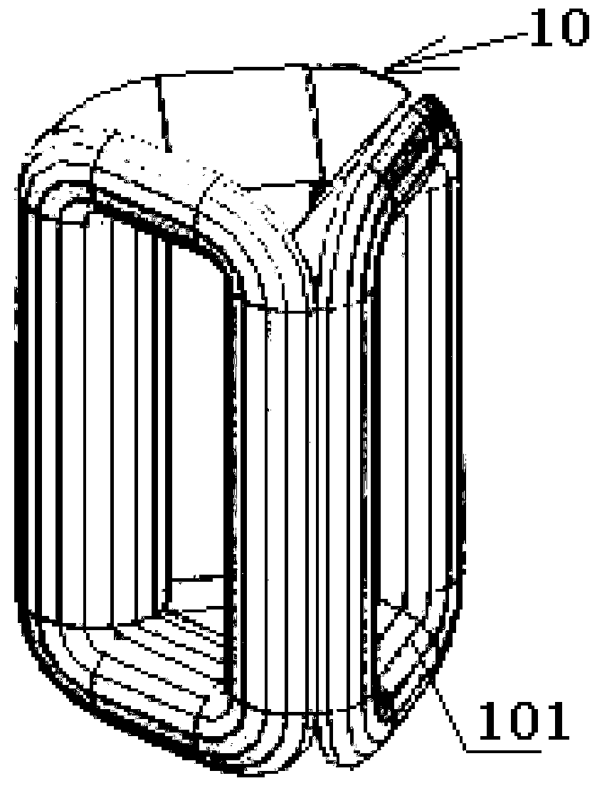 A three-dimensional wound core resin insulated dry-type transformer