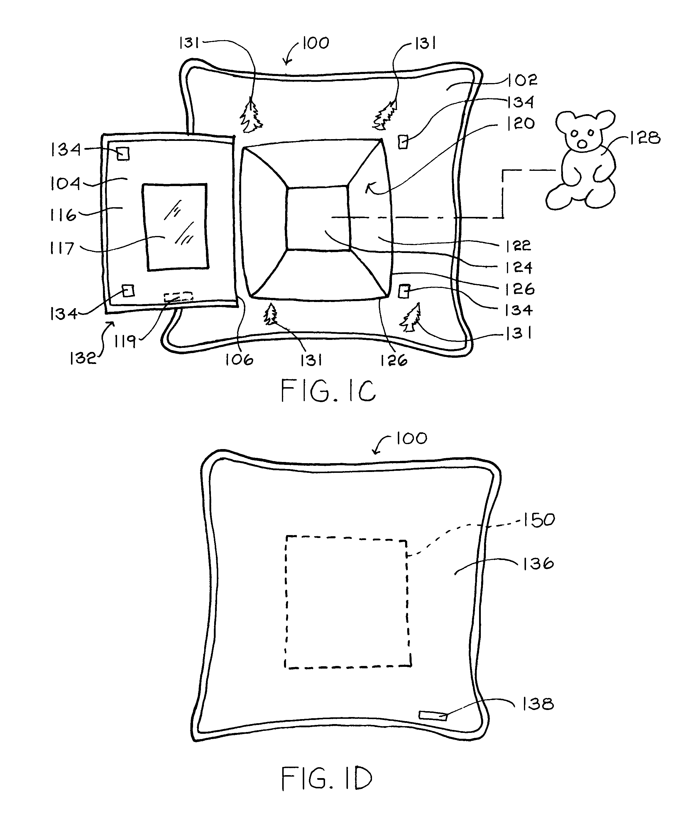 Play pillow with hiding space