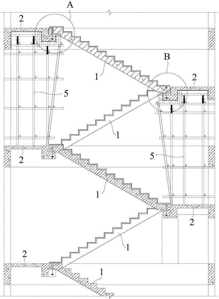 Assembling type stair and mounting method thereof