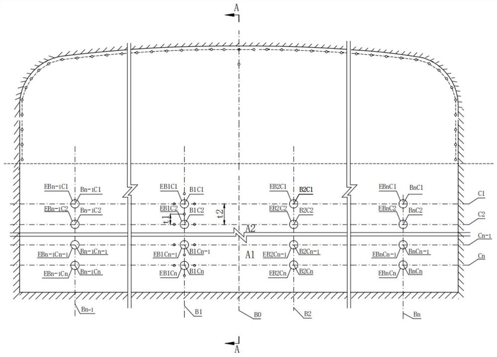 Two-time detonation method for sub-section of large-section tunnel