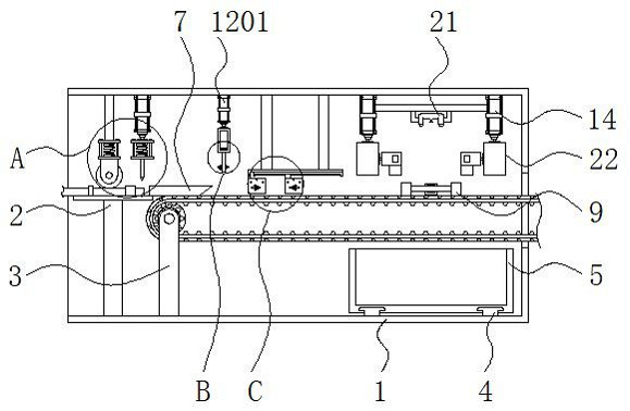 Positioning and slitting device with waste collecting function for ...